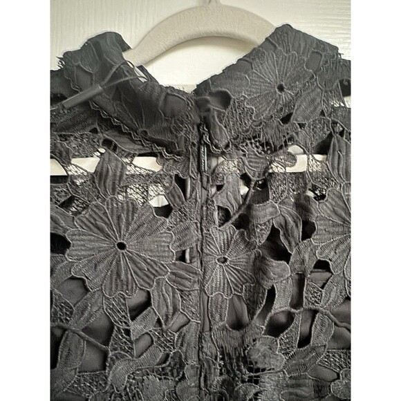NWT Karl Lagerfeld Paris Floral Black Lace Embroidery Dress Women Size 8 - Picture 7 of 10